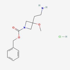 molecular formula C14H21ClN2O3 B2788954 benzyl 3-(2-aminoethyl)-3-methoxyazetidine-1-carboxylate hydrochloride CAS No. 2309462-06-2
