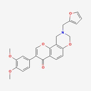 molecular formula C24H21NO6 B2788959 3-(3,4-dimethoxyphenyl)-9-(furan-2-ylmethyl)-9,10-dihydrochromeno[8,7-e][1,3]oxazin-4(8H)-one CAS No. 929402-69-7