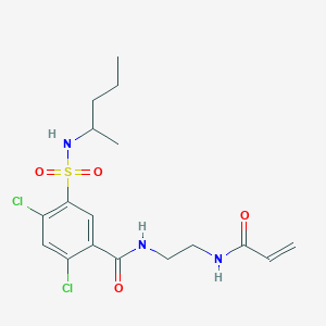 B2788965 2,4-Dichloro-5-(pentan-2-ylsulfamoyl)-N-[2-(prop-2-enoylamino)ethyl]benzamide CAS No. 2361690-31-3