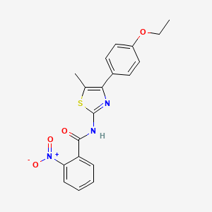 molecular formula C19H17N3O4S B2789053 N-[4-(4-ethoxyphenyl)-5-methyl-1,3-thiazol-2-yl]-2-nitrobenzamide CAS No. 536733-08-1