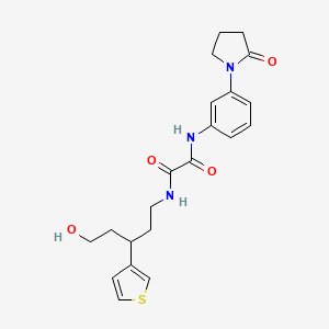 N-[5-hydroxy-3-(thiophen-3-yl)pentyl]-N'-[3-(2-oxopyrrolidin-1-yl)phenyl]ethanediamide