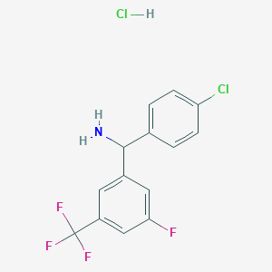 (4-Chlorophenyl)-[3-fluoro-5-(trifluoromethyl)phenyl]methanamine;hydrochloride