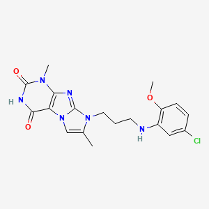8-(3-((5-chloro-2-methoxyphenyl)amino)propyl)-1,7-dimethyl-1H-imidazo[2,1-f]purine-2,4(3H,8H)-dione
