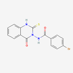 4-bromo-N-(4-oxo-2-sulfanylidene-1H-quinazolin-3-yl)benzamide