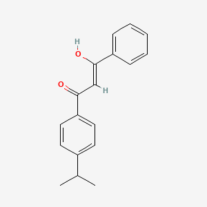 molecular formula C18H18O2 B2789143 3-hydroxy-1-phenyl-3-[4-(propan-2-yl)phenyl]prop-2-en-1-one CAS No. 331275-28-6
