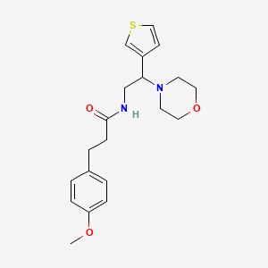 molecular formula C20H26N2O3S B2789159 3-(4-methoxyphenyl)-N-(2-morpholino-2-(thiophen-3-yl)ethyl)propanamide CAS No. 946199-47-9