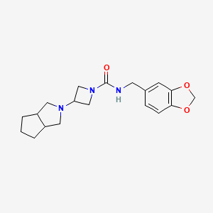 molecular formula C19H25N3O3 B2789161 N-[(2H-1,3-benzodioxol-5-yl)methyl]-3-{octahydrocyclopenta[c]pyrrol-2-yl}azetidine-1-carboxamide CAS No. 2415565-51-2