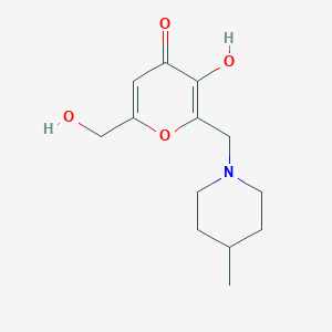molecular formula C13H19NO4 B2789163 3-hydroxy-6-(hydroxymethyl)-2-[(4-methylpiperidin-1-yl)methyl]-4H-pyran-4-one CAS No. 92198-59-9