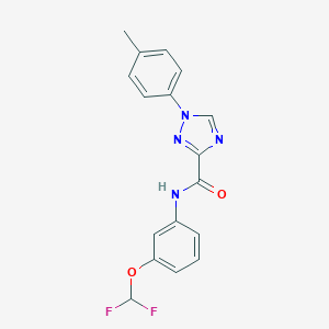 molecular formula C17H14F2N4O2 B278920 N-[3-(difluoromethoxy)phenyl]-1-(4-methylphenyl)-1H-1,2,4-triazole-3-carboxamide 