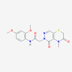 molecular formula C17H18N4O5S B2789223 N-(2,4-dimethoxyphenyl)-2-{4-methyl-3,5-dioxo-2H,3H,4H,5H,6H-pyridazino[4,5-b][1,4]thiazin-6-yl}acetamide CAS No. 1286706-27-1