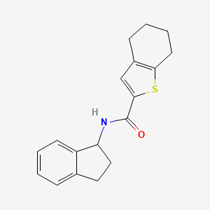 molecular formula C18H19NOS B2789227 N-(2,3-dihydro-1H-inden-1-yl)-4,5,6,7-tetrahydro-1-benzothiophene-2-carboxamide CAS No. 1252925-32-8