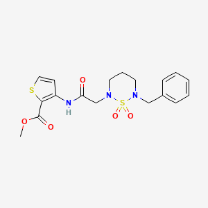 molecular formula C18H21N3O5S2 B2789237 methyl 3-[2-(6-benzyl-1,1-dioxo-1lambda6,2,6-thiadiazinan-2-yl)acetamido]thiophene-2-carboxylate CAS No. 946300-80-7