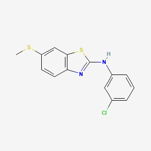 molecular formula C14H11ClN2S2 B2789275 N-(3-chlorophenyl)-6-(methylthio)benzo[d]thiazol-2-amine CAS No. 890958-29-9