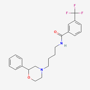 molecular formula C22H25F3N2O2 B2789281 N-[4-(2-phenylmorpholin-4-yl)butyl]-3-(trifluoromethyl)benzamide CAS No. 954047-47-3
