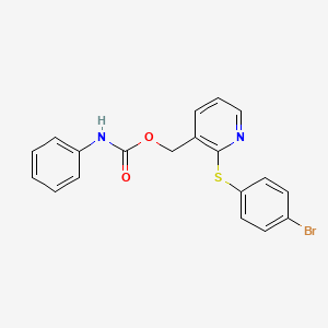 molecular formula C19H15BrN2O2S B2789294 [2-(4-bromophenyl)sulfanylpyridin-3-yl]methyl N-phenylcarbamate CAS No. 478031-10-6