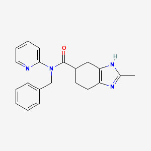 molecular formula C21H22N4O B2789302 N-benzyl-2-methyl-N-(pyridin-2-yl)-4,5,6,7-tetrahydro-1H-benzo[d]imidazole-5-carboxamide CAS No. 2034504-71-5