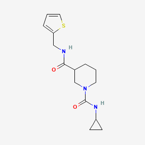 molecular formula C15H21N3O2S B2789315 N1-cyclopropyl-N3-(thiophen-2-ylmethyl)piperidine-1,3-dicarboxamide CAS No. 1219912-04-5