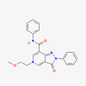 molecular formula C22H20N4O3 B2789322 5-(2-methoxyethyl)-3-oxo-N,2-diphenyl-2H,3H,5H-pyrazolo[4,3-c]pyridine-7-carboxamide CAS No. 923175-09-1
