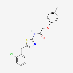 molecular formula C19H17ClN2O2S B2789333 N-{5-[(2-Chlorophenyl)methyl]-1,3-thiazol-2-YL}-2-(4-methylphenoxy)acetamide CAS No. 301176-01-2