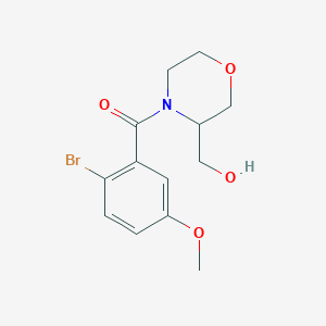molecular formula C13H16BrNO4 B2789350 [4-(2-BROMO-5-METHOXYBENZOYL)MORPHOLIN-3-YL]METHANOL CAS No. 1421524-40-4