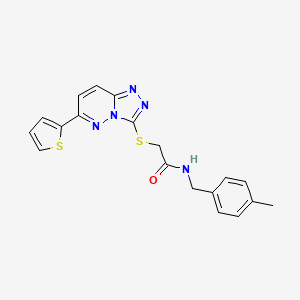 molecular formula C19H17N5OS2 B2789354 N-[(4-methylphenyl)methyl]-2-{[6-(thiophen-2-yl)-[1,2,4]triazolo[4,3-b]pyridazin-3-yl]sulfanyl}acetamide CAS No. 891102-76-4