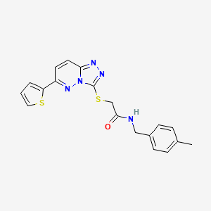N-[(4-methylphenyl)methyl]-2-[(6-thiophen-2-yl-[1,2,4]triazolo[4,3-b]pyridazin-3-yl)sulfanyl]acetamide