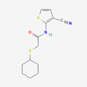 molecular formula C13H16N2OS2 B2789361 N-(3-cyanothiophen-2-yl)-2-(cyclohexylsulfanyl)acetamide CAS No. 338777-51-8