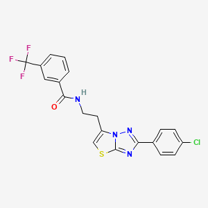 N-(2-(2-(4-chlorophenyl)thiazolo[3,2-b][1,2,4]triazol-6-yl)ethyl)-3-(trifluoromethyl)benzamide