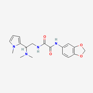 molecular formula C18H22N4O4 B2789368 N'-(2H-1,3-benzodioxol-5-yl)-N-[2-(dimethylamino)-2-(1-methyl-1H-pyrrol-2-yl)ethyl]ethanediamide CAS No. 1049480-43-4