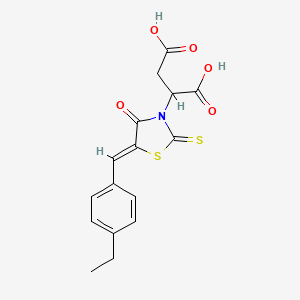 2-[(5Z)-5-[(4-ethylphenyl)methylidene]-4-oxo-2-sulfanylidene-1,3-thiazolidin-3-yl]butanedioic acid