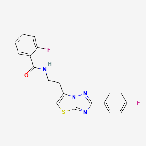 2-fluoro-N-(2-(2-(4-fluorophenyl)thiazolo[3,2-b][1,2,4]triazol-6-yl)ethyl)benzamide