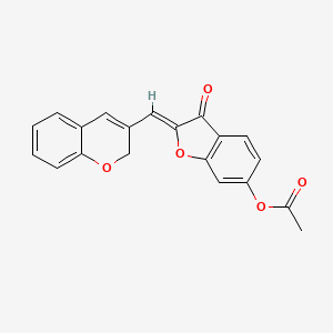 (Z)-2-((2H-chromen-3-yl)methylene)-3-oxo-2,3-dihydrobenzofuran-6-yl acetate