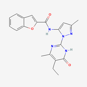 N-(1-(5-ethyl-4-methyl-6-oxo-1,6-dihydropyrimidin-2-yl)-3-methyl-1H-pyrazol-5-yl)benzofuran-2-carboxamide
