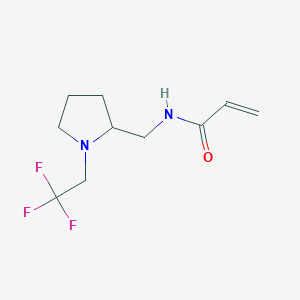 molecular formula C10H15F3N2O B2789396 N-[[1-(2,2,2-Trifluoroethyl)pyrrolidin-2-yl]methyl]prop-2-enamide CAS No. 2361645-90-9