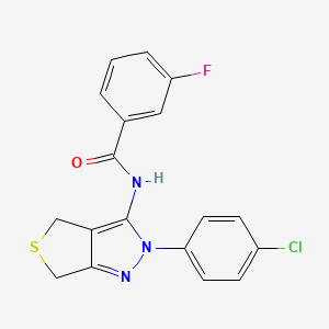 N-[2-(4-chlorophenyl)-4,6-dihydrothieno[3,4-c]pyrazol-3-yl]-3-fluorobenzamide
