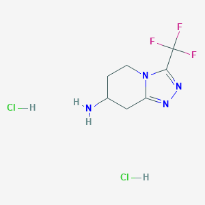3-(Trifluoromethyl)-5,6,7,8-tetrahydro-[1,2,4]triazolo[4,3-a]pyridin-7-amine;dihydrochloride