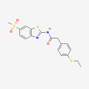 2-(4-(ethylthio)phenyl)-N-(6-(methylsulfonyl)benzo[d]thiazol-2-yl)acetamide