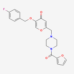 5-[(4-Fluorophenyl)methoxy]-2-[[4-(furan-2-carbonyl)piperazin-1-yl]methyl]pyran-4-one