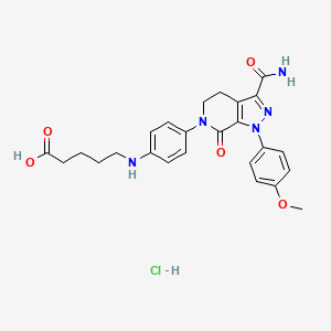 5-[4-[3-Carbamoyl-1-(4-methoxyphenyl)-7-oxo-4,5-dihydropyrazolo[3,4-c]pyridin-6-yl]anilino]pentanoic acid;hydrochloride
