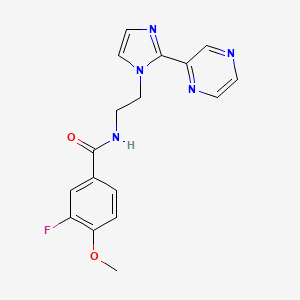 3-fluoro-4-methoxy-N-(2-(2-(pyrazin-2-yl)-1H-imidazol-1-yl)ethyl)benzamide