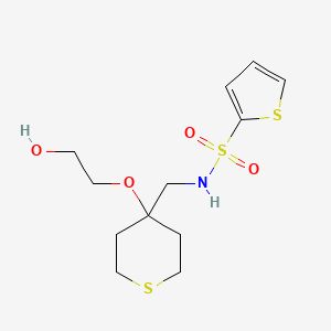 N-((4-(2-hydroxyethoxy)tetrahydro-2H-thiopyran-4-yl)methyl)thiophene-2-sulfonamide
