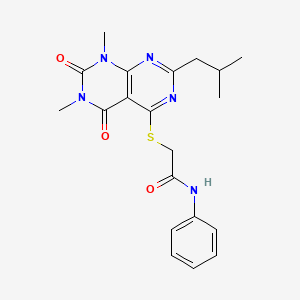 2-[1,3-dimethyl-7-(2-methylpropyl)-2,4-dioxopyrimido[4,5-d]pyrimidin-5-yl]sulfanyl-N-phenylacetamide