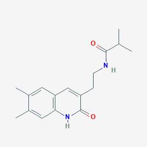 molecular formula C17H22N2O2 B2789424 N-(2-(6,7-dimethyl-2-oxo-1,2-dihydroquinolin-3-yl)ethyl)isobutyramide CAS No. 851402-94-3