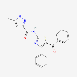 N-(5-benzoyl-4-phenylthiazol-2-yl)-1,5-dimethyl-1H-pyrazole-3-carboxamide