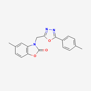 5-methyl-3-((5-(p-tolyl)-1,3,4-oxadiazol-2-yl)methyl)benzo[d]oxazol-2(3H)-one