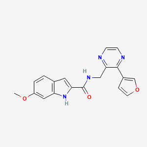 molecular formula C19H16N4O3 B2789434 N-((3-(furan-3-yl)pyrazin-2-yl)methyl)-6-methoxy-1H-indole-2-carboxamide CAS No. 2034395-48-5