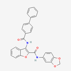 3-([1,1'-biphenyl]-4-ylcarboxamido)-N-(benzo[d][1,3]dioxol-5-yl)benzofuran-2-carboxamide