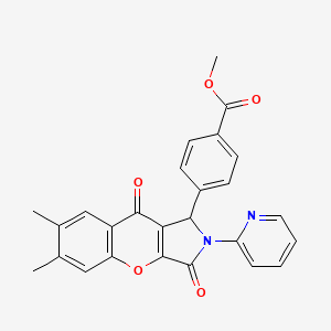 molecular formula C26H20N2O5 B2789444 methyl 4-[6,7-dimethyl-3,9-dioxo-2-(pyridin-2-yl)-1H,2H,3H,9H-chromeno[2,3-c]pyrrol-1-yl]benzoate CAS No. 867137-90-4