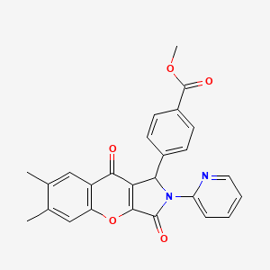 methyl 4-(6,7-dimethyl-3,9-dioxo-2-pyridin-2-yl-1H-chromeno[2,3-c]pyrrol-1-yl)benzoate