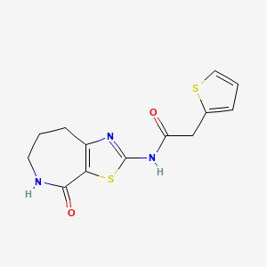 molecular formula C13H13N3O2S2 B2789468 N-(4-oxo-5,6,7,8-tetrahydro-4H-thiazolo[5,4-c]azepin-2-yl)-2-(thiophen-2-yl)acetamide CAS No. 1797366-44-9